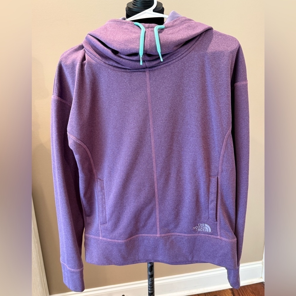 Women’s The North Face cowl neck pullover purple hoodie- Size Medium